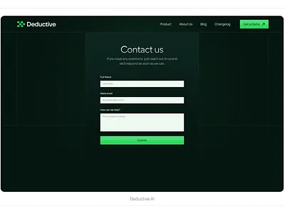 Deductive AI - Contact Us Section