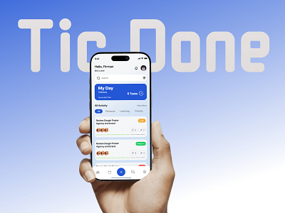 TicDone – Task Management Mobile App 3d branding graphic design ui