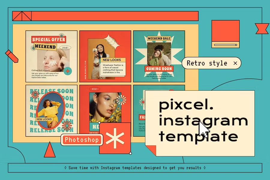 Pixcel Instagram Post & Story Template by Instagram Templates on Dribbble