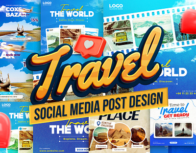 Travel & Tourism Social Media Post Concepts advertising design graphic designer instagram post social media post socialmedia tour tourism travel travel agency