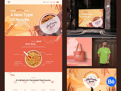 Wholesome Bowl Noodle Case behance bowl brand identity branding case homepage illustration logo logotype noodle website