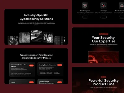 IT security website - layout design cloud security landing page ui user experience user interface ux website