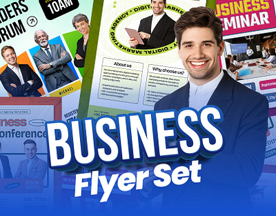 Corporate Business Flyer Set advertising branding brochure business conference corporate flyer magazine poster print