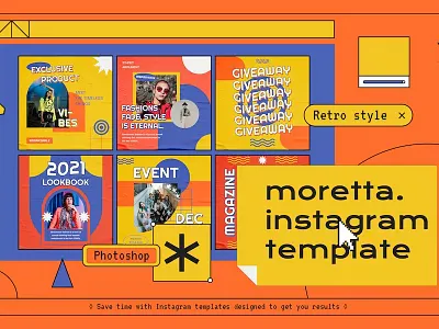 Moretta Instagram Post & Template advertising blog blogger branding gradient instagram instagram post instagram posts instagram stories instagram story instagram template instagram templates neon post posts stories story template templates