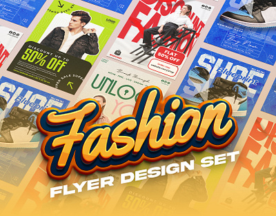 Fashion Flyer Design Set advertising beauty branding clothing fashion fashion design flyer model sale social media post style styling woman