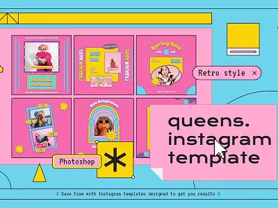 Queens Instagram Post & Stories Template advertising blog blogger branding design instagram instagram post instagram posts instagram stories instagram story instagram template instagram templates post posts stories story template templates