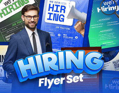 Corporate Hiring Flyer Set advertising business corporate cv employee hire hiring job poster recruiting recruitment resume work