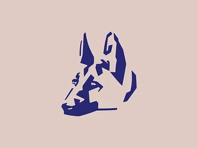 Stencil German Shepherd – Bold & Recognizable Logo animal bold emblem german shepherd graphic design icon kennel logo design logotype minimalist pet shop royal blue stencil stylized veterinary vets