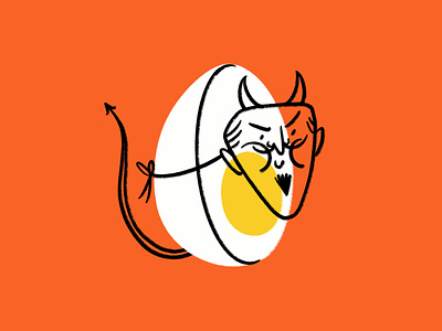 Deviled Egg👺🍳 design devil deviled egg doodle egg funny illo illustration lol sketch