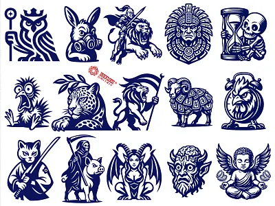 Mascots Mini Logo Collection animal logo bold logo branding exclusive branding expressive logo logo logo collection mascot logo mascots logo collection unique logo