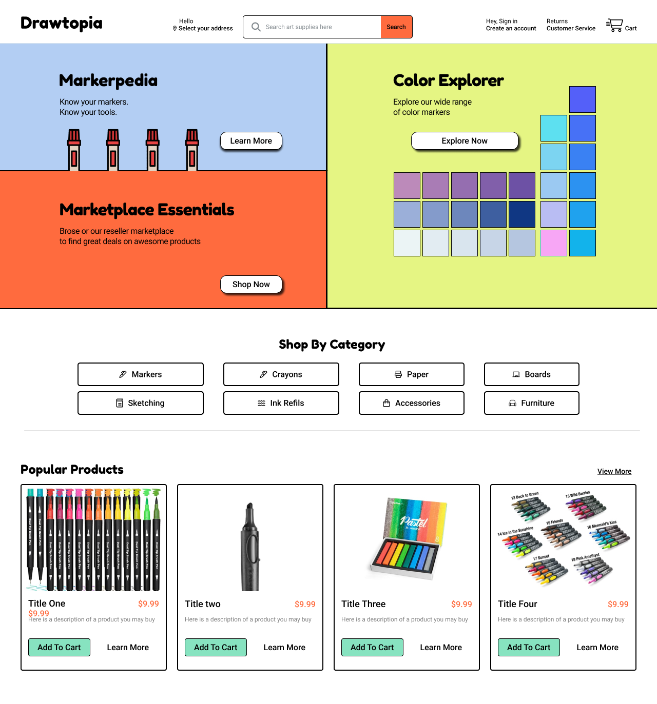Art supply store by Peter Rosenberg on Dribbble