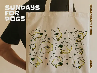 SUNDAYS FOR DOGS - BRAND ILLUSTRATIONS PROJECT branding care client customer design dog graphic design icon illustration line merch minimal pet pet food petcare retro simple swag vet vetenarian