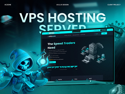 VPS Hosting Server Landing UI Design animation animation coding branding design ui graphic design landing page design landing page ui motion graphics ui ui ux