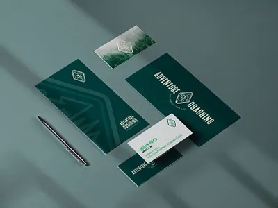 Adventure Coaching Brand Concept brand branding business card design icon letterhead logo stationery