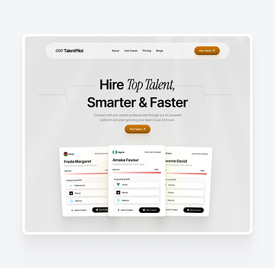 Hiring Tool Landing Page Design