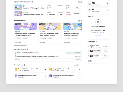 Trenning – Student Dashboard for Learning Management System b2b dashboard e learning education education platform homepage learning management system lms online course overview product design saas saas design student team training training ui ux web design