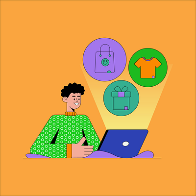 Online shopping illustration cleanlines conceptart ecommerce flatdesign graphicdesign illustration onlineshopping vectorart