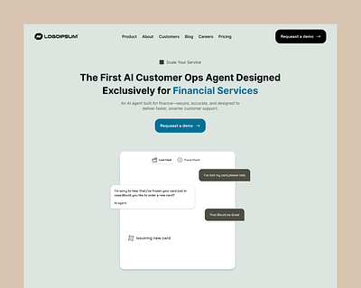 AI-Powered Customer Support for Financial Services landing page modernui smothdesign uidesign