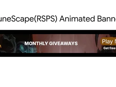 RuneEscape(rsps) animated banner video 3d animated design animation banner branding design graphic design illustration logo rive app runeescape typography ui ux vector web design website ui