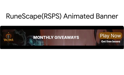 RuneEscape(rsps) animated banner video 3d animated design animation banner branding design graphic design illustration logo rive app runeescape typography ui ux vector web design website ui