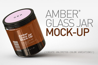 Amber Glass Jar Mock-Up amber jar amber glass jar mock up beauty bottle candles face cream glass medicinal mock up natural reflection spa toiletries vitamins