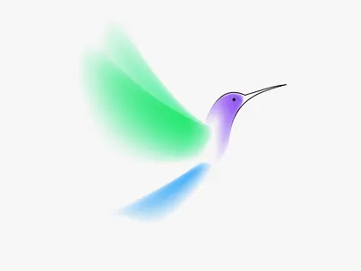 Hummingbird bird blur character exotic gradient hummingbird illustration minimalistic tropical vector