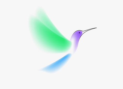 Hummingbird bird blur character exotic gradient hummingbird illustration minimalistic tropical vector