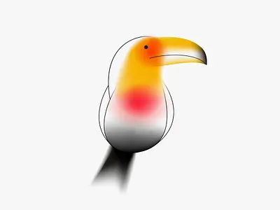 Toucan art bird blur cartoon character gradient illustration minimal toucan vector