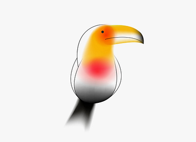 Toucan art bird blur cartoon character gradient illustration minimal toucan vector