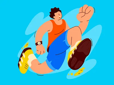 Running Character Illustration illustration