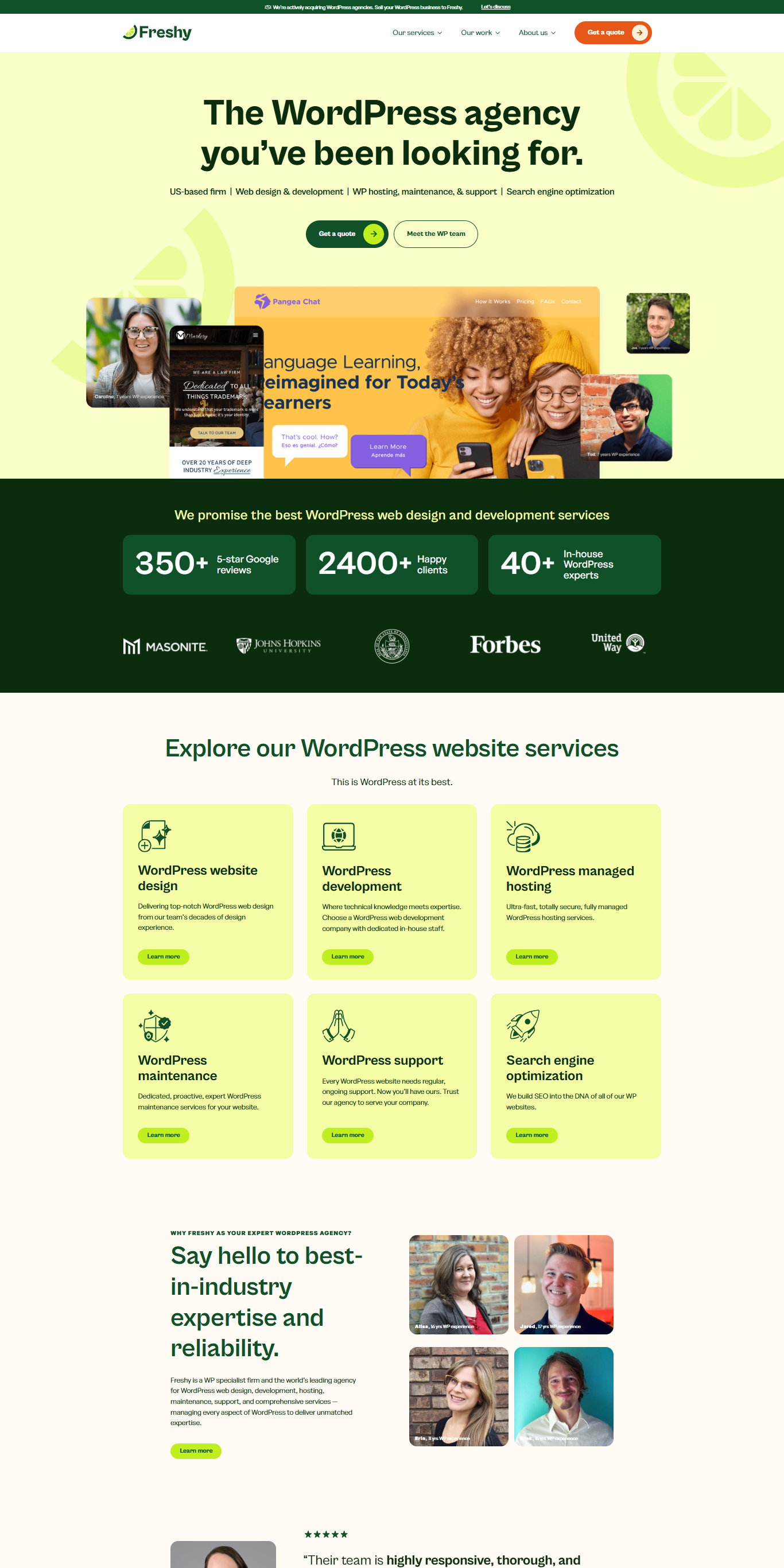 WordPress Agency Website – UI/UX Design Exploration branding landingpage logo ui webdesign webxpart