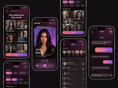 🚀 LovrAI – Smart AI Dating Experience chat chatting dating datingapp design love app messenger app mobileapp online dating relationship social media app tinder ui