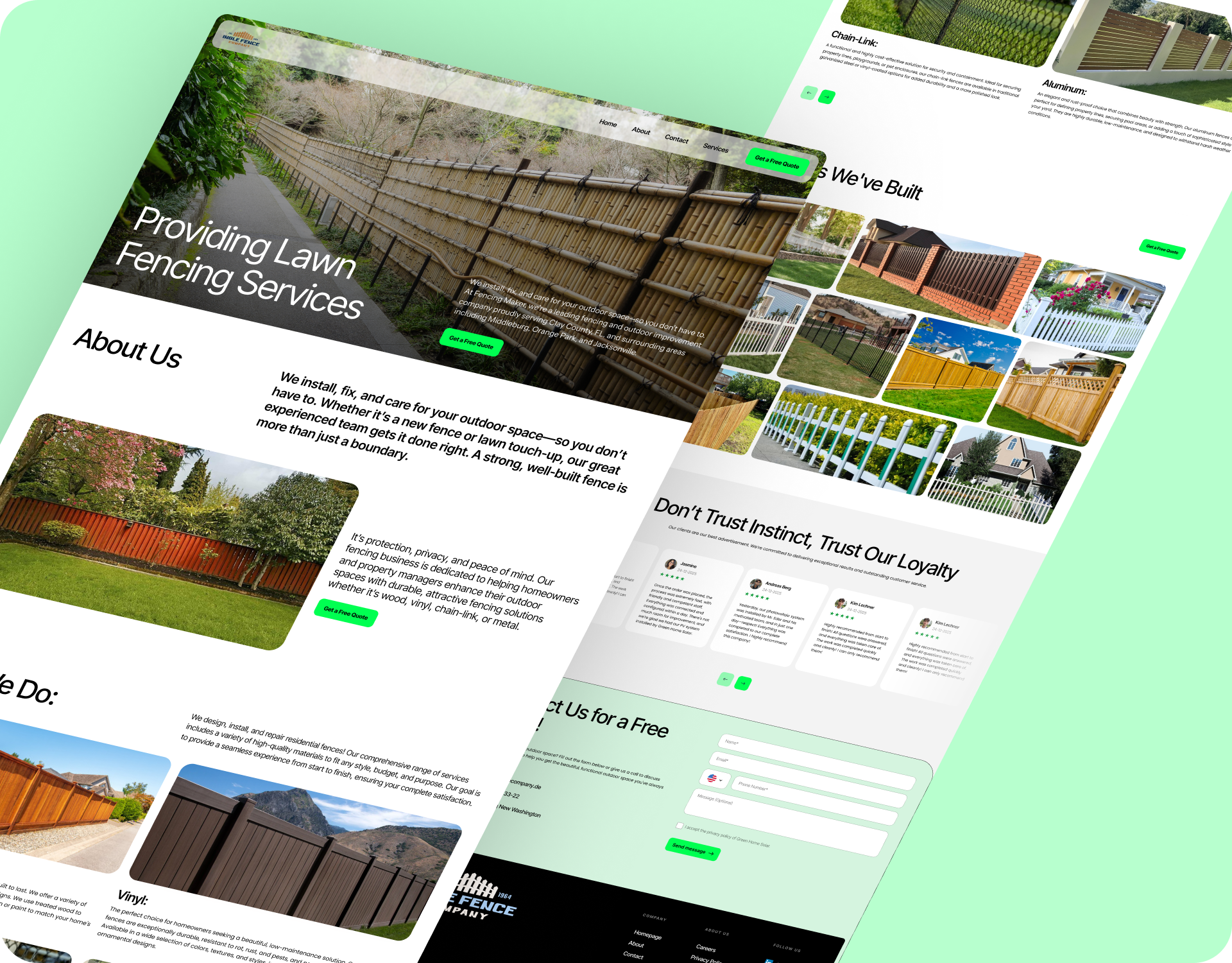 Lawn Fencing Company - High Converting Landing Page Design fencing company design high converting home page landing page design landingpage lawn fence lawnfencing ui uiux userinterface uxdesign web design webdesign website website design