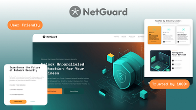 NetGuard - SaaS landing page data data website landing page network security ui user interfsce ux web design