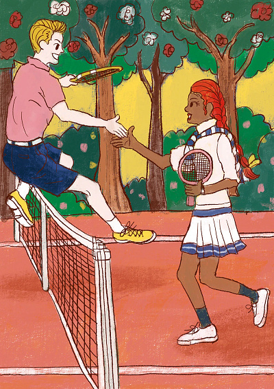 Tennis Time Illustration