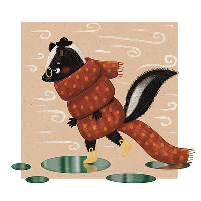 Fall-inspired Illustrations "Whispers of Autumn" Skunk 3d animation app branding design flat graphic design icon illustration illustrator logo minimal motion graphics typography ui ux vector web web design website