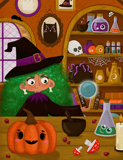 "Mystique Cauldron" Illustration and Story 3d animation app branding design flat graphic design icon illustration illustrator logo minimal motion graphics typography ui ux vector web web design website