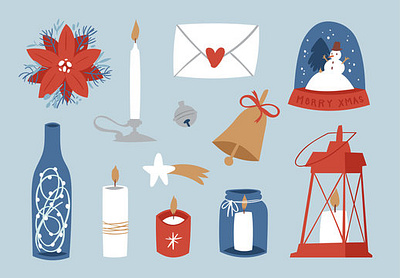 Hand drawn set of Christmas illustration animation app branding design graphic design icon illustration logo motion graphics typography ui ux vector web website