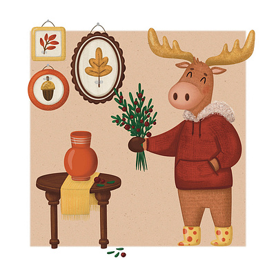 Fall-inspired Illustrations "Whispers of Autumn" Moose animation app branding design graphic design icon illustration logo motion graphics typography ui ux vector web website