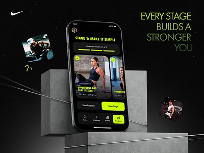 Nike Training Club App. Home Workouts & Fitness app branding design figma graphic design illustration logo ui ux vector