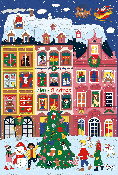 Christmas Street Illustration