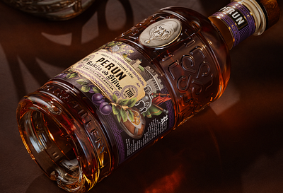 Perun - Plum Brandy bottle branding brandy design drawing gin graphic design illustration label mythology packaging rakija rum typography vintage vodka whiskey