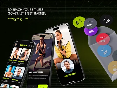 Nike Training Club App. Home Workouts & Fitness app branding design figma graphic design illustration logo ui ux vector