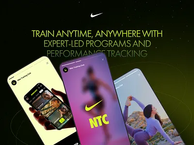 Nike Training Club App. Home Workouts & Fitness app branding design figma graphic design illustration logo ui ux vector