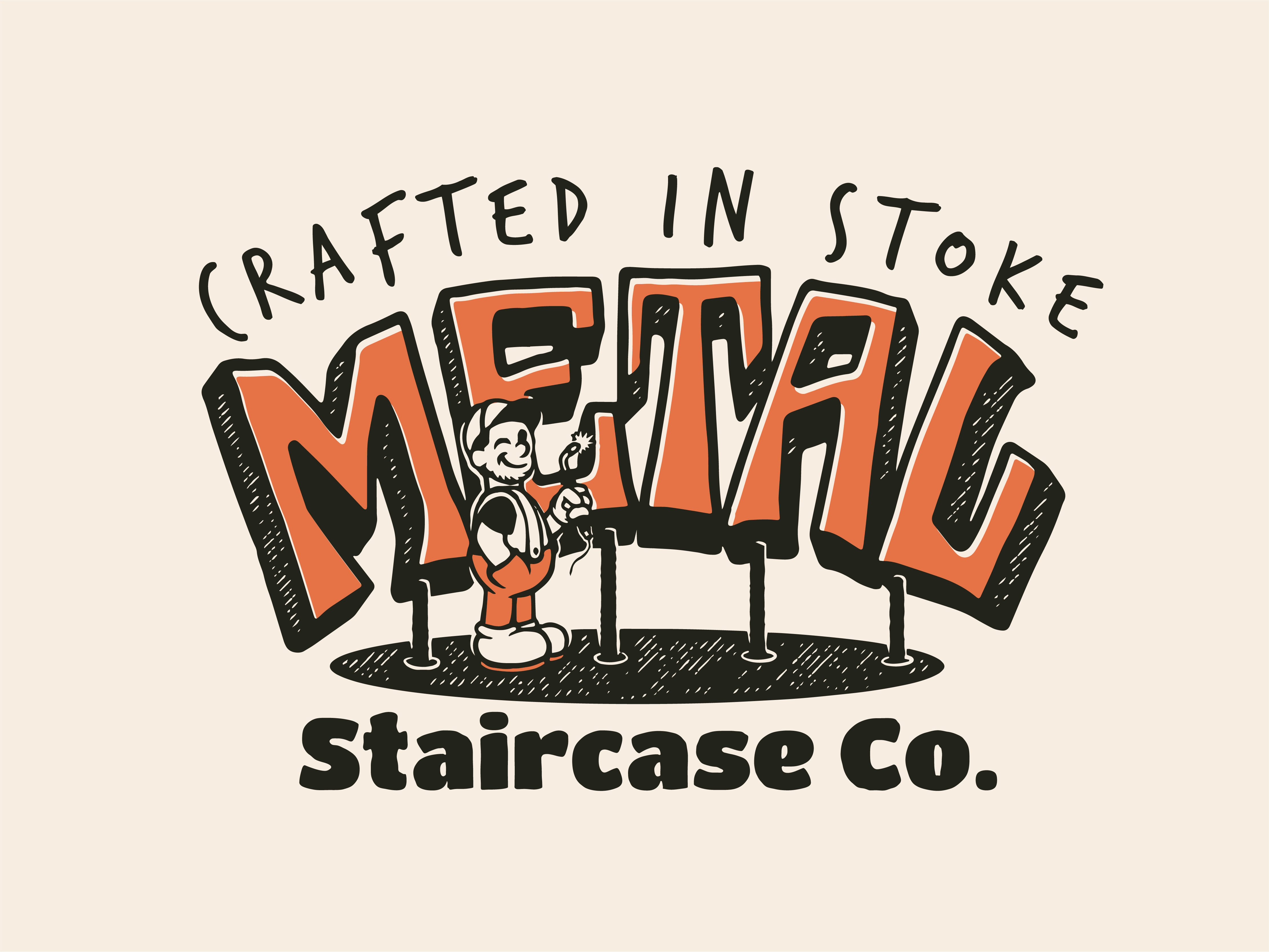 MSC - Crafted in stoke cartoon cartoon character character illustration metal retro vintage