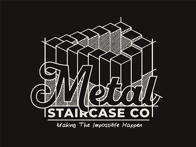 MSC - The impossible design illustration metal retro staircase stairs vintage