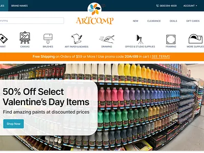 Designing an Art Supplies Shop Homepage art art supplies design rebound ui ux web design