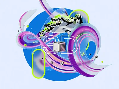 Let's Make! 3d 3d motion animation chrome circle design designer freelance gif graphic design hand loop motion design motion graphics nft opentowork render ui wave web3