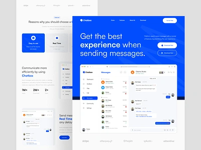 Chatbox - Message Landing Page chat chat landing page chatting communication community connection design group landing page message message landing page ui design videocall web web design website website design whatsapp