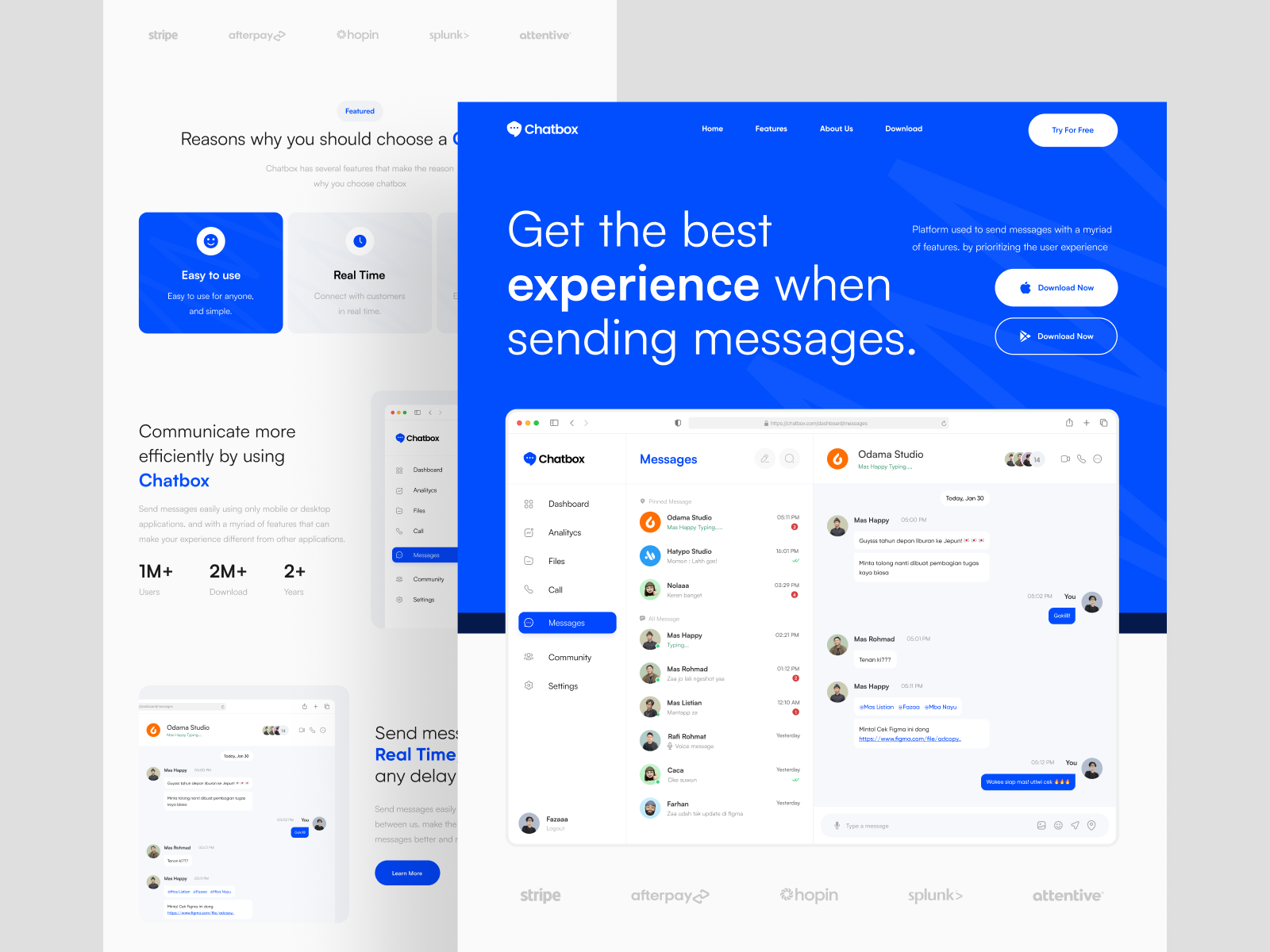 Chatbox - Message Landing Page by Faza Dzikrulloh for Odama on Dribbble